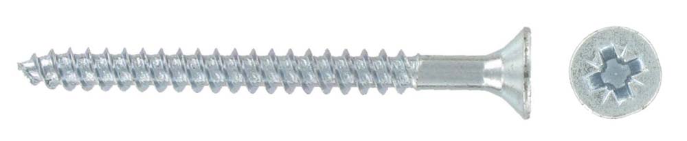  	Deligo Woodscrew Pozi Countersunk BZP 10 x 1" (Pack of 200)